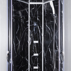 Гидромассажный бокс Vivia TKF 90-30 Черный оникс BG 90x90 профиль сатин/тонированное стекло А0046365
