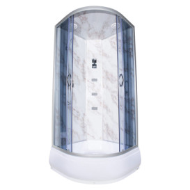 Гидромассажный бокс Vivia TKF 90-30 Мрамор BG 90x90 профиль сатин/тонированное стекло А0047473