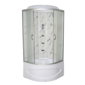 Гидромассажный бокс Vivia TKF 90 Белый мрамор WG 90x90 профиль сатин/стекло fabric А0045227