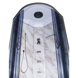 Гидромассажный бокс Vivia TKF 90 Мрамор BG 90x90 профиль сатин/тонированное стекло А0045232
