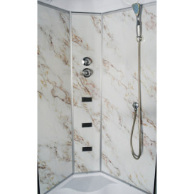 Гидромассажный бокс Vivia TKF 90 Мрамор BG 90x90 профиль сатин/тонированное стекло А0045232