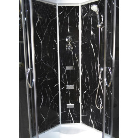 Гідромасажний бокс Vivia TKF 90 Черный оникс BG 90x90 профіль сатин/тоноване скло А0045667