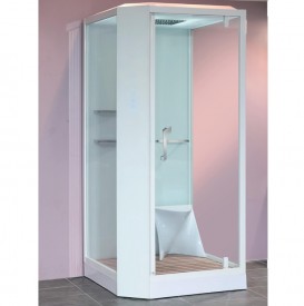 Гідромасажний паровий бокс Devit Soul 100х100 см з правим відкриттям профіль білий/прозоре скло FEN8910WR