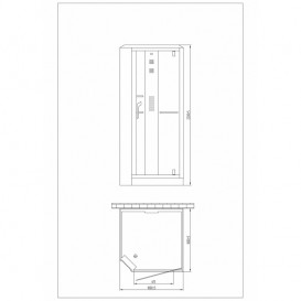 Гідромасажний паровий бокс Devit Soul 100х100 см з правим відкриттям профіль білий/прозоре скло FEN8910WR