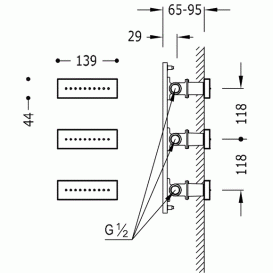 Гидромассажные форсунки Tres Showers с антиизвестковым покрытием латунь белый матовый 29951504BM