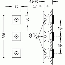 Гидромассажные форсунки Tres Showers латунь хром 29951506