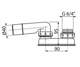 Гідрозатвор для ванн AlcaPlast Ø40 мм A53-DN40