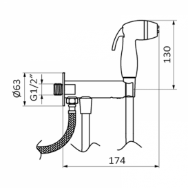 Гигиенический душ GRB Intimixer Hydrobrush на держателе латунь хром 08422320