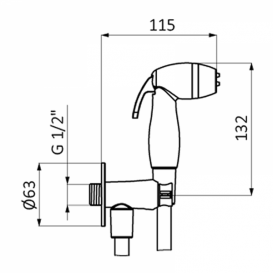 Гигиенический душ GRB Intimixer Hydrobrush на держателе латунь хром 08426320