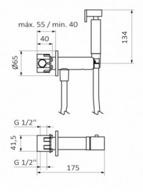 Гигиенический душ GRB Intimixer со смесителем черный матовый  08229102