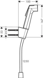Гігієнічний душ Hansgrohe 1jet S EcoSmart зі шлангом та тримачем хром 29238000