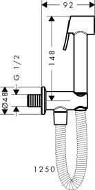 Гигиенический душ Hansgrohe Axor 1jet для холодной воды со шлангом и держателем матовый черный хром 29240340