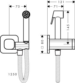 Гігієнічний душ Hansgrohe Axor 1jet для змішаної води зі шлангом та тримачем поліроване золото 29243990