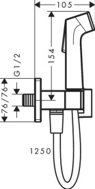 Гігієнічний душ Hansgrohe Bidette 1jet E зі шлангом та тримачем бронза 29231140