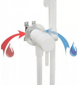 Гигиенический душ Paffoni Tweet Round Mix со смесителем и шлангом белый матовый ZDUP 110 BO