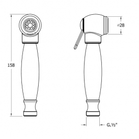 Гигиенический душ с рычагом Devit Charlestone золото DS017G
