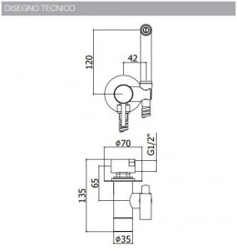 Гигиенический душ с смесителем PAFFONI Light ZDUP 110 CR