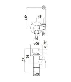 Гигиенический душ с смесителем PAFFONI Light ZDUP 110 HG