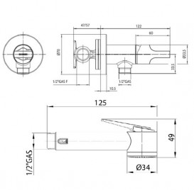 Гигиенический душ со смесителем Bossini Paloma Flat хром E34003B00030015