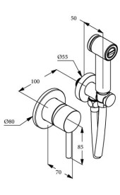 Гигиенический душ со смесителем Kludi Bozz брашированный никель PVD 38998N576