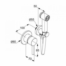Гігієнічний душ зі змішувачем Kludi Bozz матовий чорний 389983976