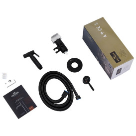 Гигиенический душ со смесителем Kroner KRP Edelstahl Klassisch-SCH053 нержавеющая сталь черный CV029967