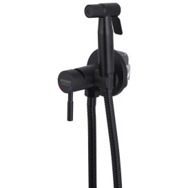 Гигиенический душ со смесителем Kroner KRP Edelstahl Klassisch-SCH053 нержавеющая сталь черный CV029967