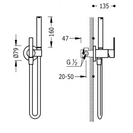 Гигиенический душ со смесителем Tres Lex-tres однорычажный хром 181223