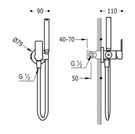 Гігієнічний душ зі змішувачем Tres Loft-Tres одноважільний хром 20522301