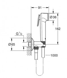 Гігієнічний душ із змішувачем прихованого монтажу Grohe BauCurve з Tempesta-F Trigger Spray хром UA12104400