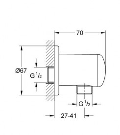Гигиенический душ со смесителем скрытого монтажа Grohe BauCurve с Tempesta-F Trigger Spray хром UA11104400