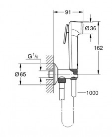 Гигиенический душ со смесителем скрытого монтажа Grohe BauEdge New с Tempesta-F Trigger Spray 30 хром UA28343001