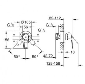 Гігієнічний душ із змішувачем прихованого монтажу Grohe BauLoop з Tempesta-F хром UA11104201