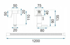 Гигиенический душ со смесителем скрытого монтажа Rea Loop золотой REA-B8979