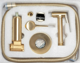 Гигиенический душ со смесителем скрытого монтажа Rea Loop матовое золото REA-B6311