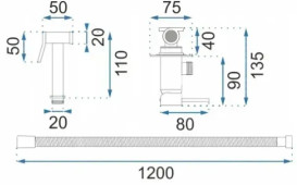 Гігієнічний душ із змішувачем прихованого монтажу Rea Loop матове золото REA-B6311