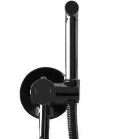 Гигиенический душ со смесителем скрытого монтажа Rea Loop черный глянцевый REA-B5656