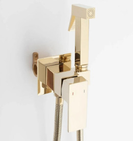 Гигиенический душ со смесителем скрытого монтажа Rea Fenix золотой REA-B5771