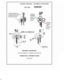 Гігієнічний душ зі змішувачем прихованого монтажу Daniel Suvi хром S20645SCR