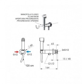 Гигиенический душ со смесителем скрытого монтажа Daniel Suvi хром S206444DCCR