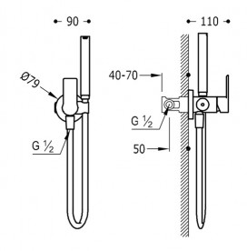 Гигиенический душ со смесителем Tres Loft colors белый матовый 20522301BM
