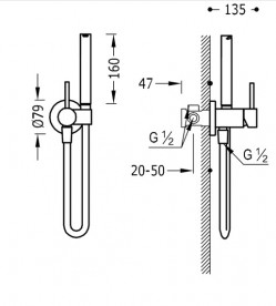 Гігієнічний душ зі змішувачем Tres Max-Tres одноважільний хром 134123