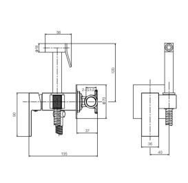 Гигиенический душ со смесителем VBI Loreno хром VBI-050205CH