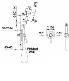Гигиенический набор скрытого монтажа Imprese Podzima Zrala бронза ZMK02170812