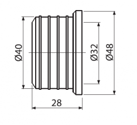 Гофрированная прокладка AlcaPlast 40/32 для регулировки диаметра трубы Z0003-ND