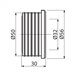 Гофрована прокладка AlcaPlast 50/32 для регулювання діаметра труби Z0004-ND