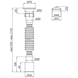 Гофросифон для раковины Kroner KRP GS01 пластик/нержавеющая сталь CV032066