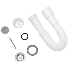 Гофросифон для раковины Kroner KRP GS01 пластик/нержавеющая сталь CV032066