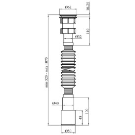 Гофросифон для раковины Kroner KRP GS01P пластик белый CV032067