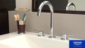 Змішувач для раковини Двохважеля з донним клапаном прихований Grohe колекція Concetto хром 20216001